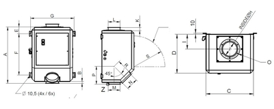 Abmessungen des Metalldetektors QUICKTRON 03 R