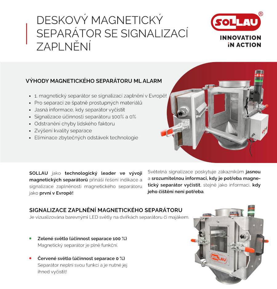 Tischmagnetscheider ML ALARM mit Füllstandsmeldung