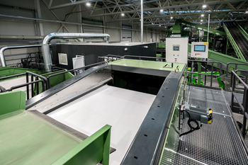 Nichteisenmetallabscheider ECS-E 1500 BULL – Metallabscheidung an einer Sortieranlage für Siedlungsabfall